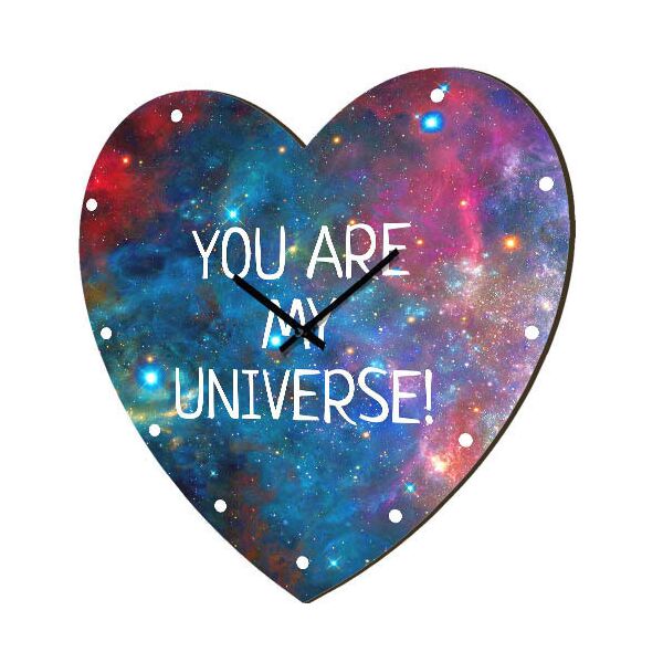 

Часы в форме сердца Presentville You are my universe! 36x36 см