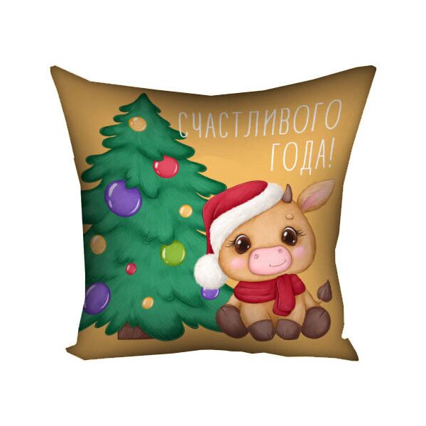 

Подушка с принтом Presentville Счастливой года 30x30 см
