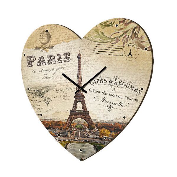 

Часы в форме сердца Presentville Paris 36x36 см