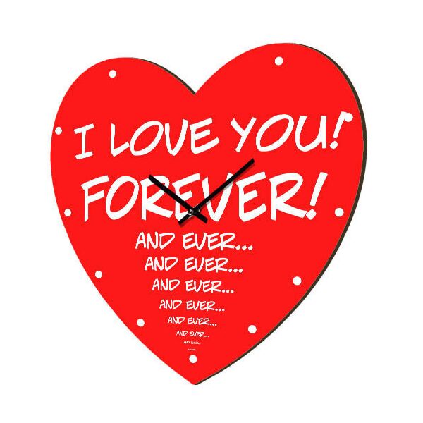

Часы в форме сердца Presentville I love you! Forever! And ever... 36x36 см