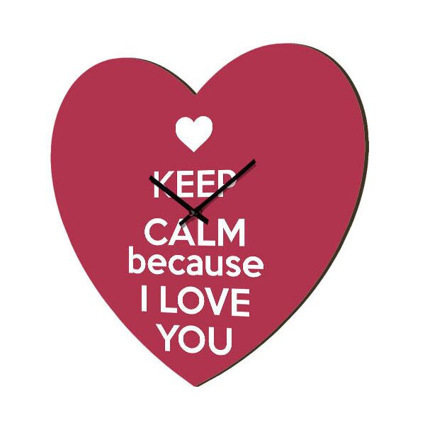 

Часы в форме сердца Presentville Keep calm because I love you 36x36 см