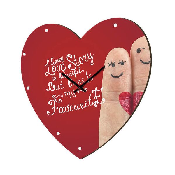 

Часы в форме сердца Presentville Every love story is beautiful, but ours is my favourite 36x36 см