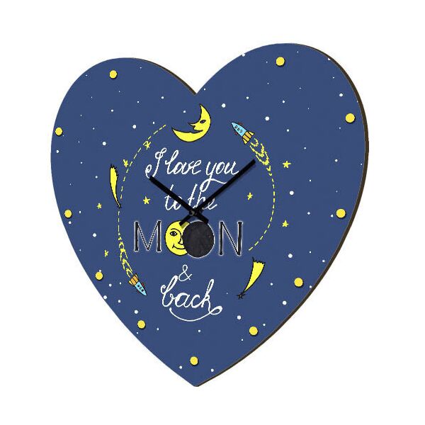 

Часы в форме сердца Presentville I love you to the moon & back 36x36 см