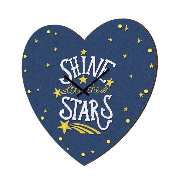 

Часы в форме сердца Presentville Shine like the stars 36x36 см
