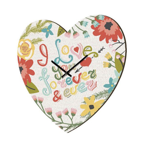 

Часы в форме сердца Presentville I love you forever & ever 36x36 см