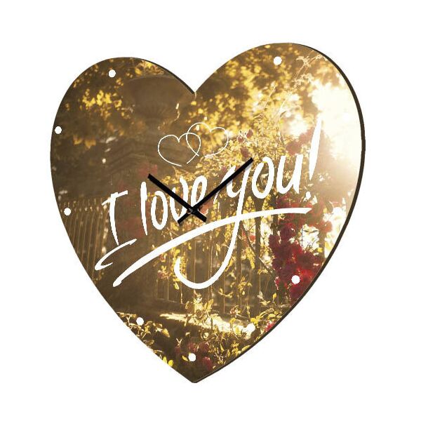 

Часы в форме сердца Presentville I love you! Рассвет 36x36 см