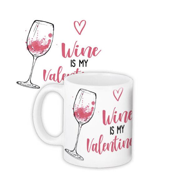 

Кружка с принтом Presentville Wine is my Valentine 330 мл