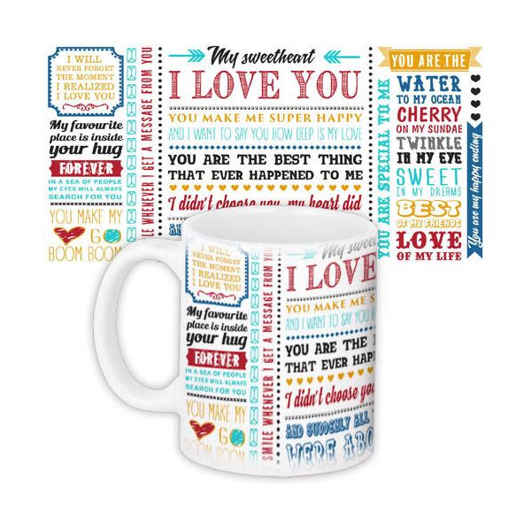 

Кружка с принтом Presentville I love you на белом фоне 330 мл