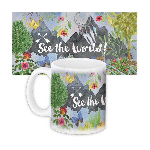 

Кружка с принтом Presentville See the world 330 мл