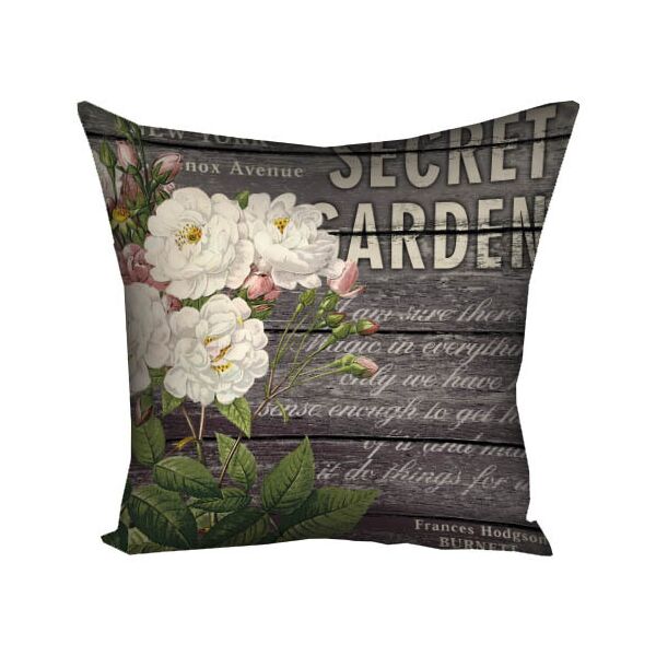 

Подушка с принтом Presentville Secret garden на темно-сером фоне с белым цветком 30x30 см
