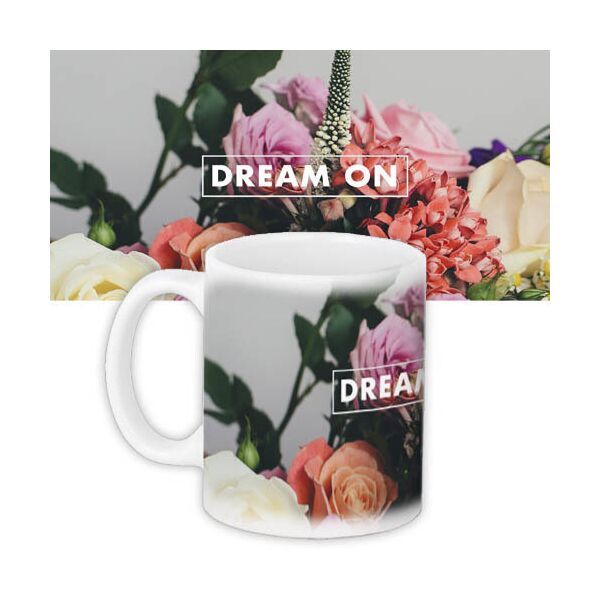 

Кружка с принтом Presentville Dream on цветы 330 мл