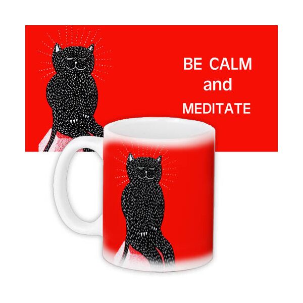 

Кружка с принтом Presentville Be calm and meditate 330 мл