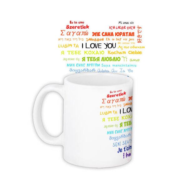 

Кружка с принтом Presentville I love you на белом фоне в форме сердца 330 мл