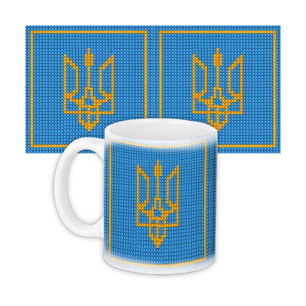 

Кружка с принтом Presentville Герб України на голубом фоне 330 мл