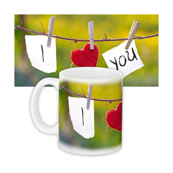 

Кружка с принтом Presentville I love you подвешено на прищепках 330 мл