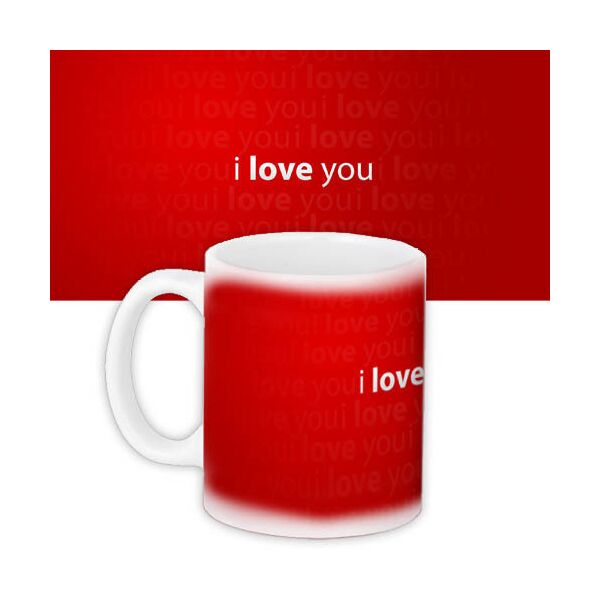 

Кружка с принтом Presentville I love you на красном фоне 330 мл