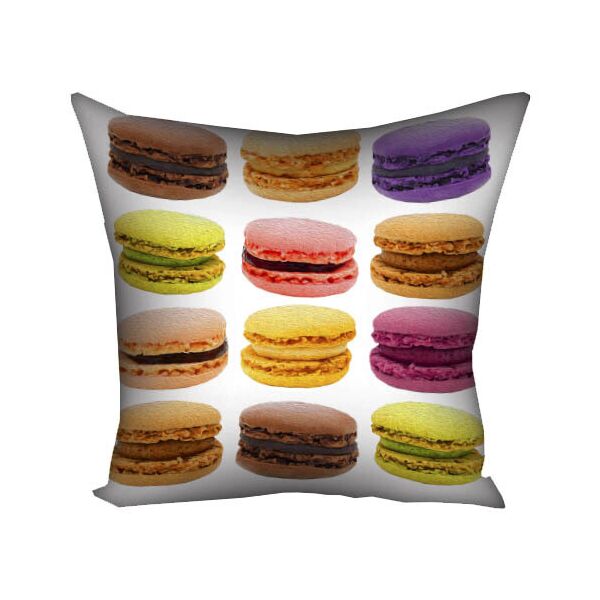

Подушка с принтом Presentville Makarons все виды на белом фоне 30x30 см