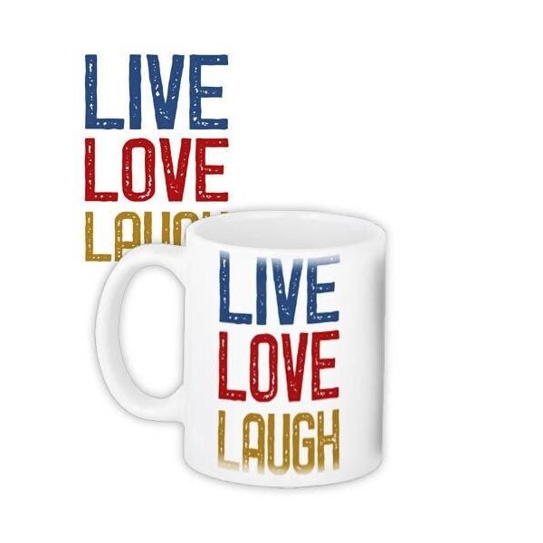 

Кружка с принтом Presentville Live Love Laugh 330 мл