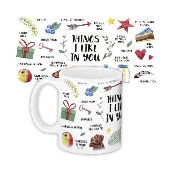 

Кружка с принтом Presentville Things I like in you 330 мл