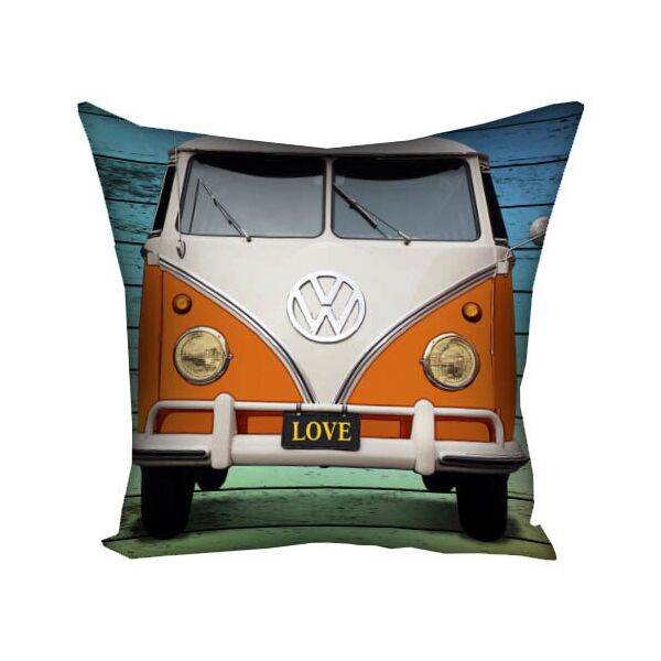 

Подушка с принтом Presentville Volkswagen оранжевая с белым машина 30x30 см