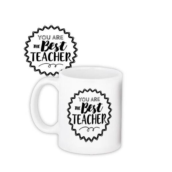 

Кружка с принтом Presentville Best teacher на белом фоне 330 мл