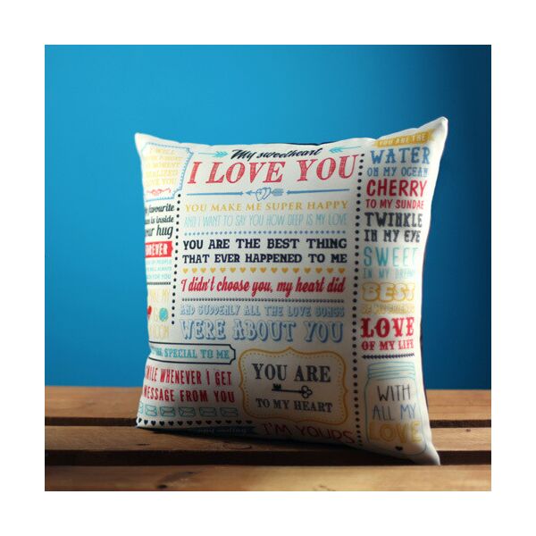 

Подушка с принтом Presentville I love you на белом фоне 30x30 см