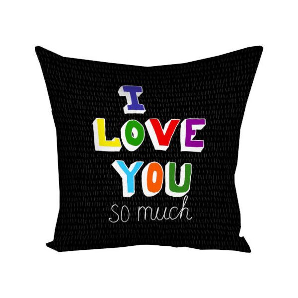 

Подушка с принтом Presentville I love you so much на черном фоне 30x30 см