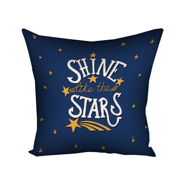 

Подушка с принтом Presentville Shine like the stars на синем фоне с звездами 30x30 см