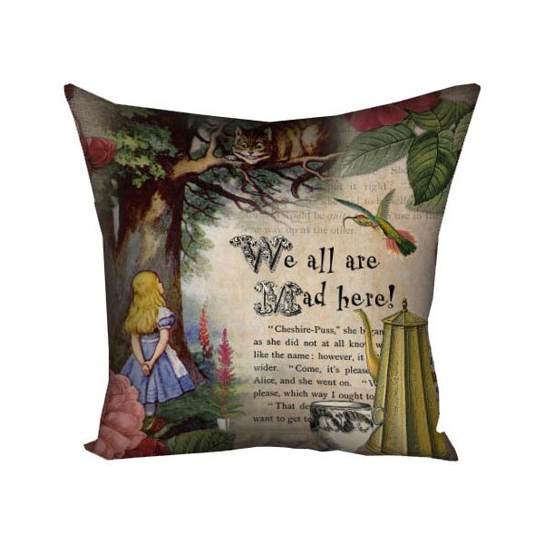 

Подушка с принтом Presentville We all are mad here! 30x30 см