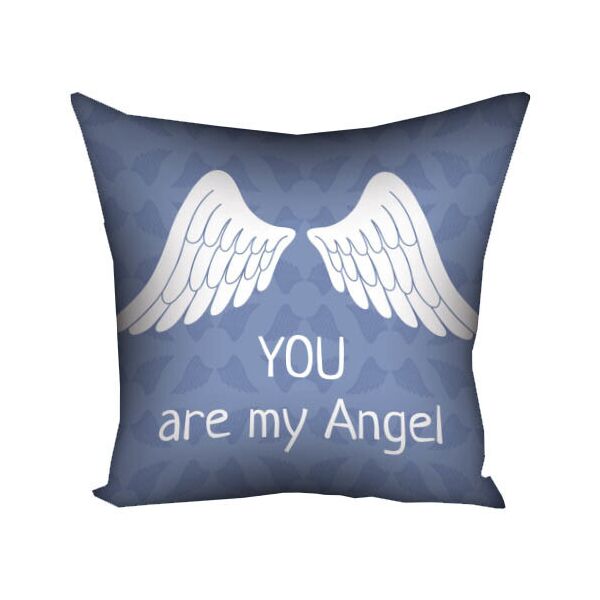 

Подушка с принтом Presentville You are my angel на голубом фоне с крыльями 50x50 см