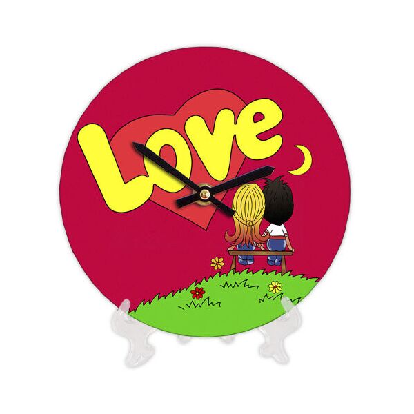 

Часы настенные круглые Presentville Love красные 18 см
