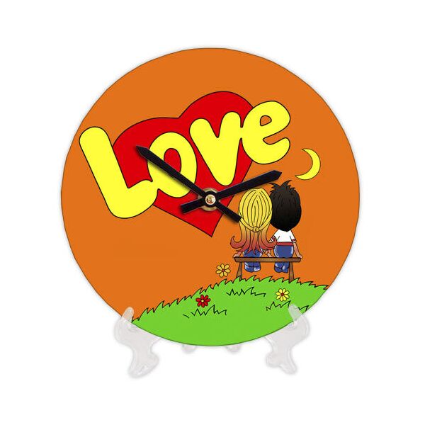 

Часы настенные круглые Presentville Love оранжевые 18 см
