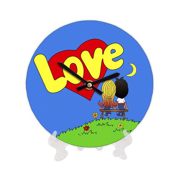 

Часы настенные круглые Presentville Love синие 18 см