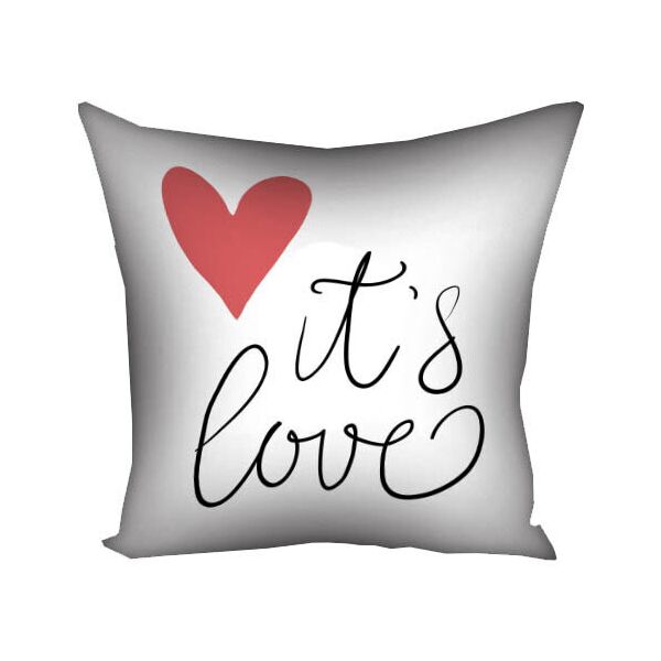 

Подушка с принтом Presentville It`s love красное сердце на белом фоне 50x50 см