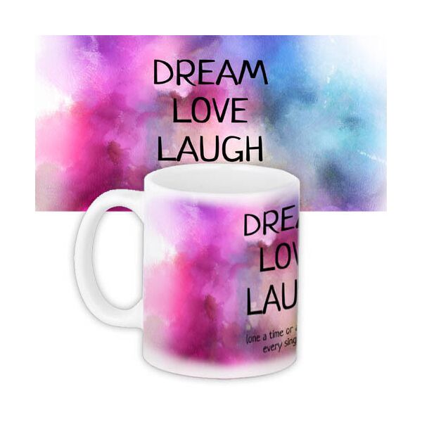 

Кружка с принтом Presentville Dream love laugh 330 мл