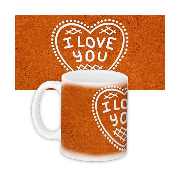 

Кружка с принтом Presentville I love you на оранжевом фоне 330 мл