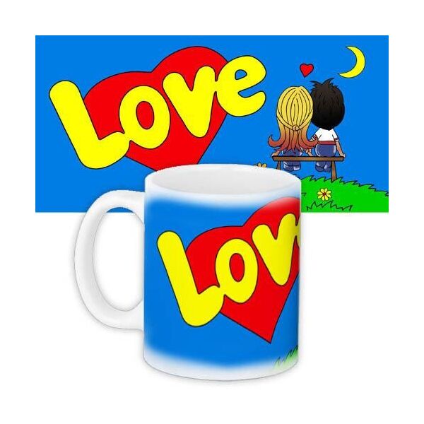 

Кружка с принтом Presentville Love is... синяя 330 мл