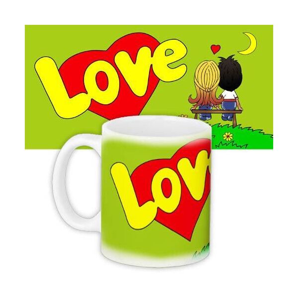 

Кружка с принтом Presentville Love is... салатовая 330 мл