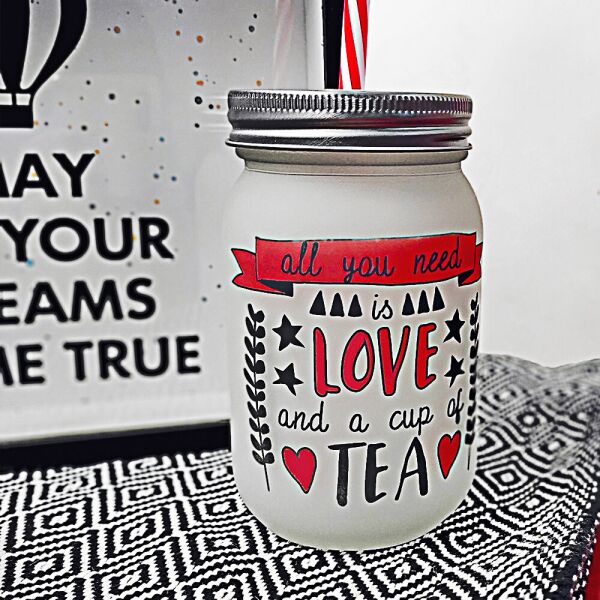 

Банка c трубочкой Джар Presentville All you need is love and a cup of tea 450 мл