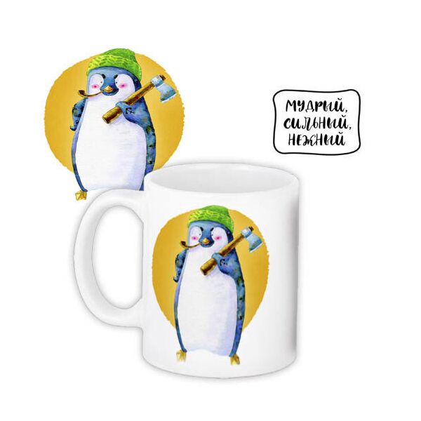 

Кружка с принтом Presentville Мудрый, сильный, нежный 330 мл