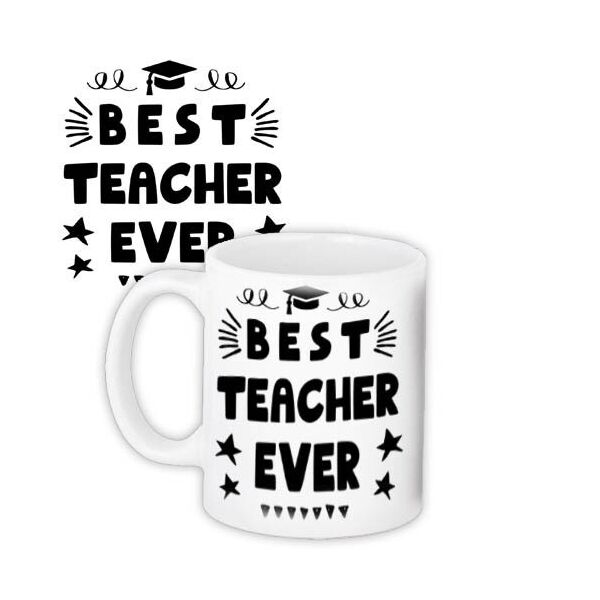 

Кружка с принтом Presentville Best teacher ever на белом фоне 330 мл