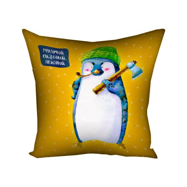 

Подушка с принтом Presentville Мудрый, сильный, нежный 50x50 см