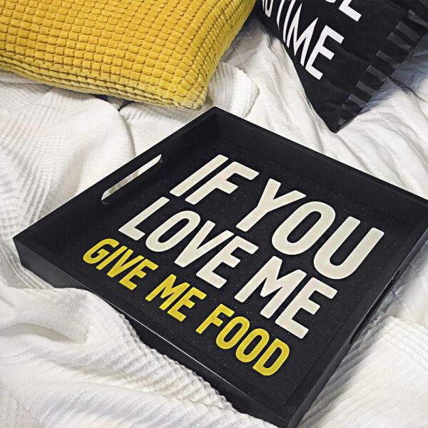

Поднос деревянный с принтом Presentville If you love me, give me food 33х33х4 см