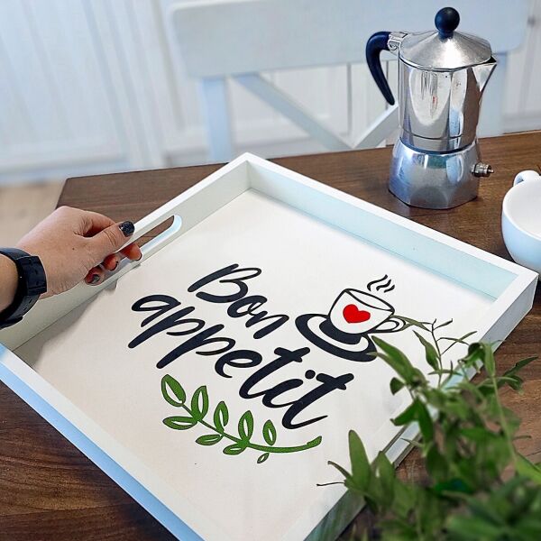 

Поднос деревянный с принтом Presentville Bon appetit 33х33х4 см