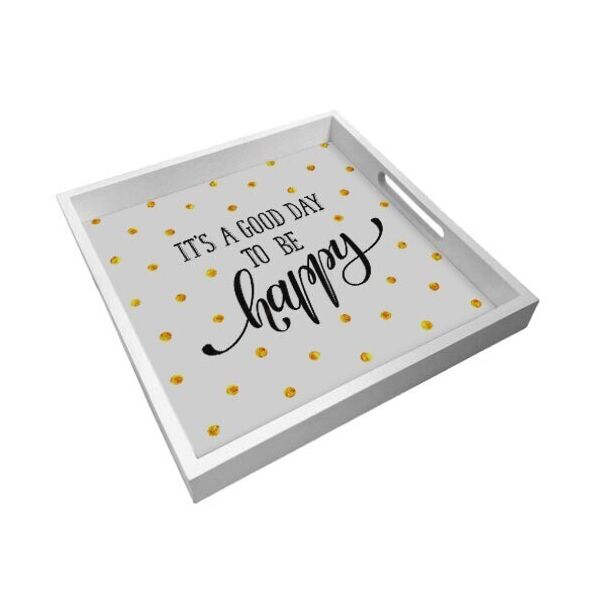 

Поднос деревянный с принтом Presentville It`s a good day to be happy 33х33х4 см
