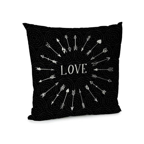 

Подушка диванная с бархата Presentville Love на черном фоне с стрелами 45x45 см