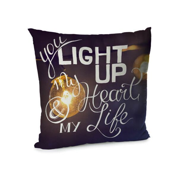 

Подушка диванная с бархата Presentville You light up my heart & my life 45x45 см