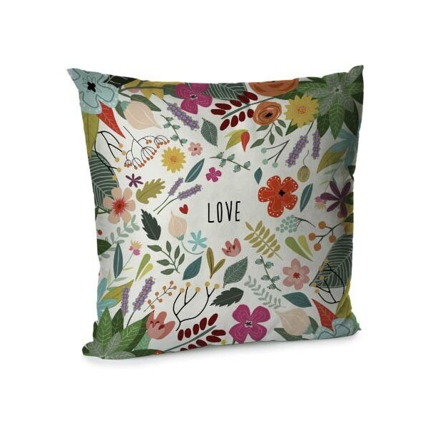 

Подушка диванная с бархата Presentville Love на болом цветочном фоне 45x45 см