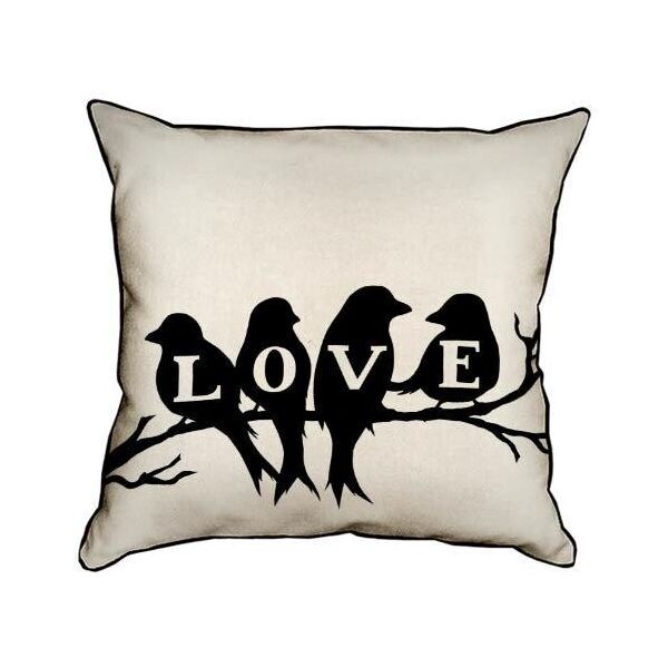 

Подушка интерьерная из мешковины Presentville Love птички на ветке 45x45 см