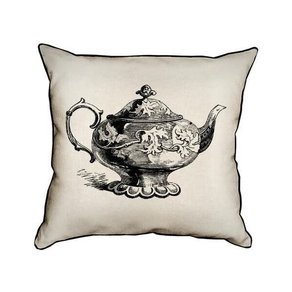 

Подушка интерьерная из мешковины Presentville Старинный заварник на белом фоне 45x45 см